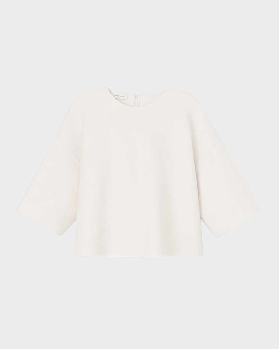 Boxy Cropped Wool-Cashmere Blous